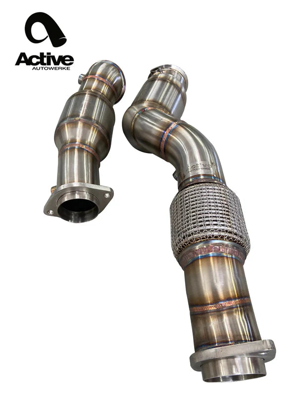 Active Autowerke BMW S58 G80 M3 G82 M4 G87 M2 Downpipes w Aflow CATs