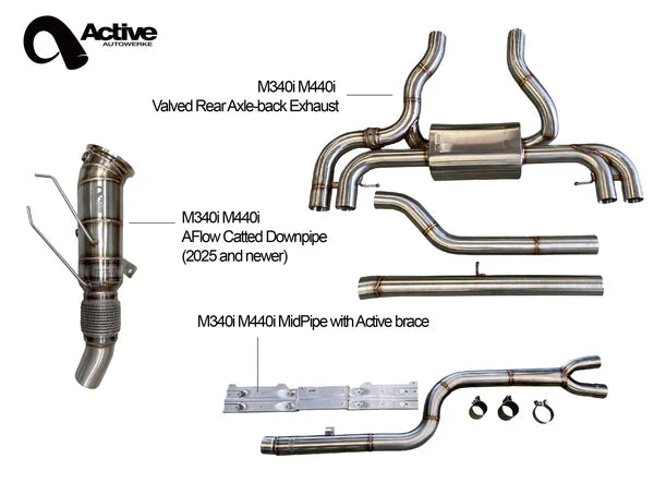 M340i/M440i Rear Exhaust Aflow Downpipe and Midpipe Bundle 2024 and Older